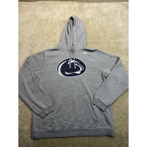 Nike Penn State Hoodie Mens XL Gray White Swoosh Lion Logo Pullover NCAA